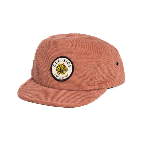 Round Tiger Corduroy 5 Panel Cap - Rust