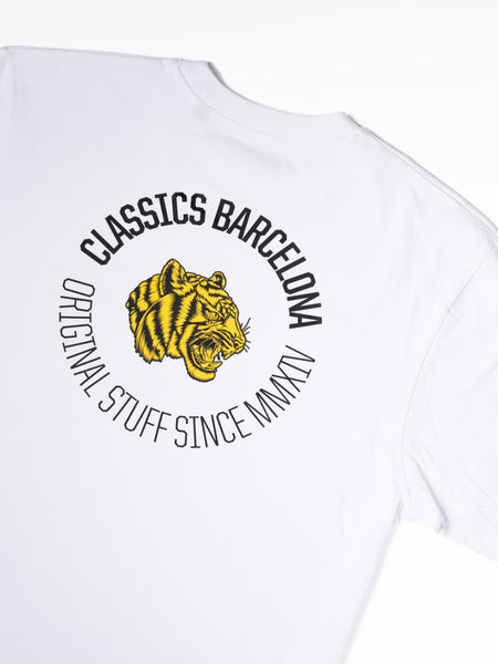 Round Tiger Oversized Tee - White