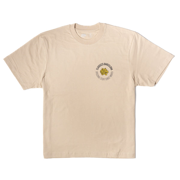 Round Tiger Oversized Tee - Beige