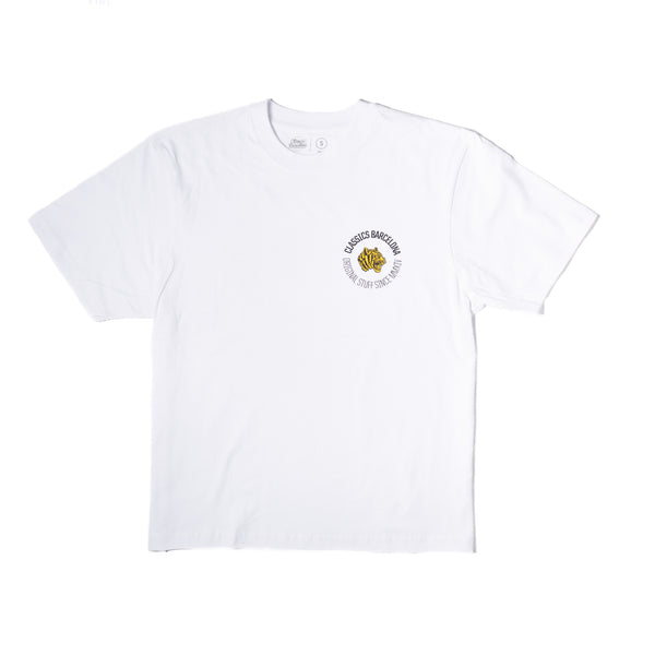Round Tiger Oversized Tee - White