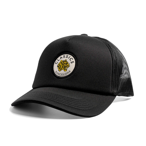 Round Tiger Trucker Cap - Black