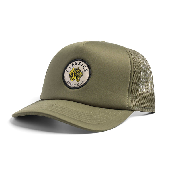 Round Tiger Trucker Cap - Army