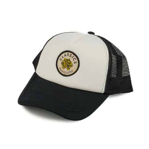 Round Tiger Trucker Hat - Black/White