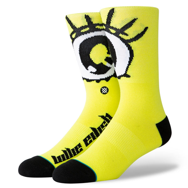 Anime Eyes Socks - Neon Yellow